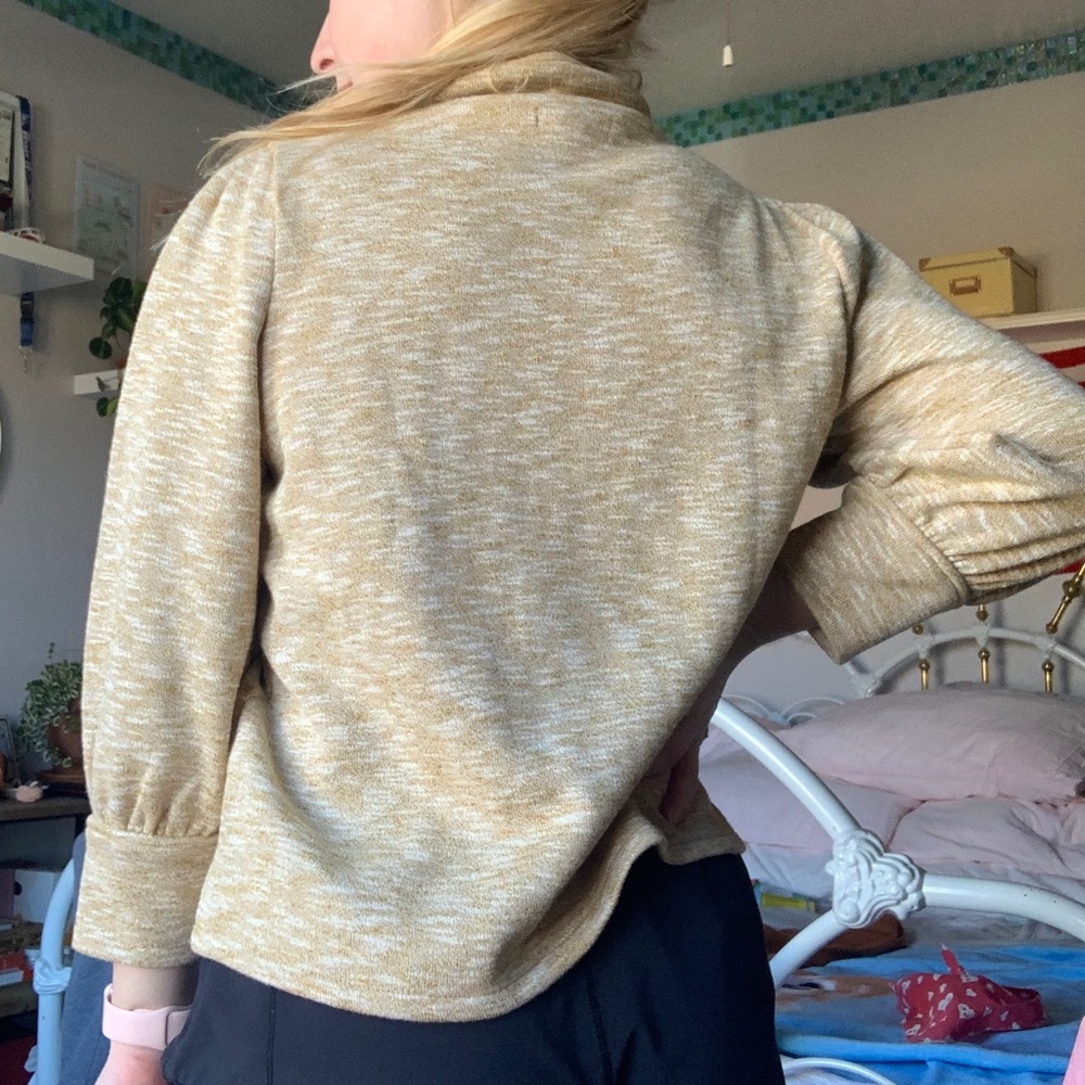 Madewell gather-sleeve mock-neck top